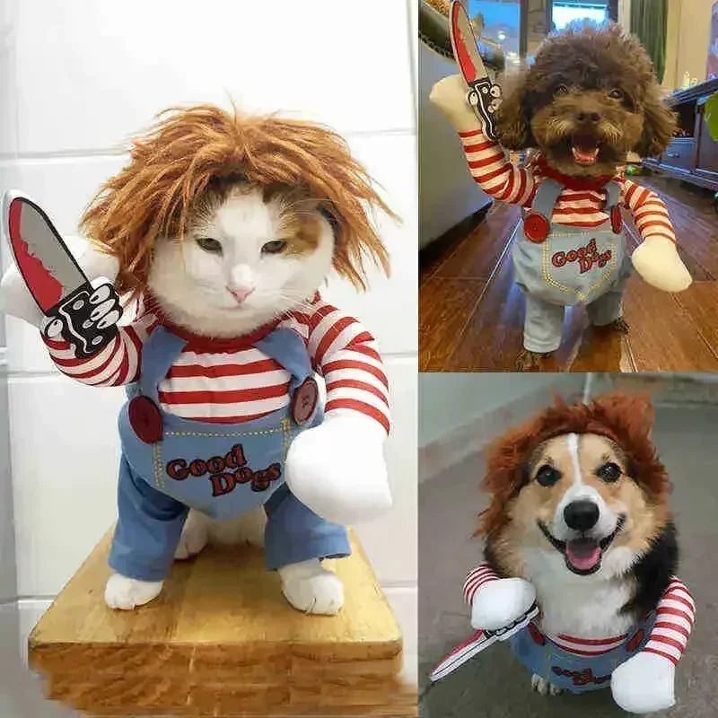 Halloween Funny Dog Clothes Small Medium Large Dogs Cat Cosplay Pets Dress Up Puppy Pullover Chihuahua Costume Party Pet Outfits