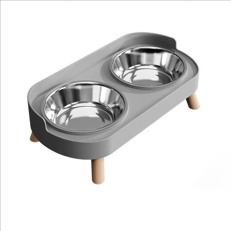 Elevated Double Pet Feeder with Neck Support – Stainless Steel Food & Water Station