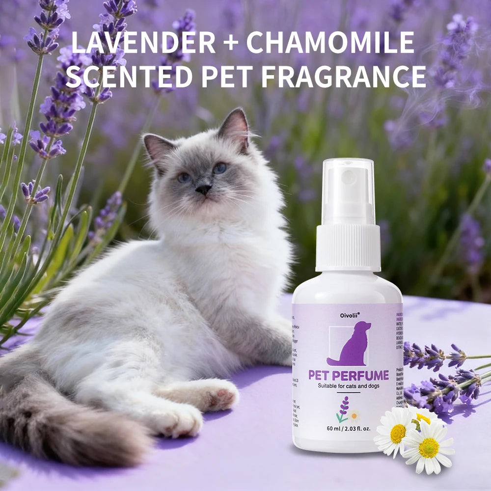 Pet Deodorizing & Fragrance Spray – Long-Lasting Body Odor Eliminator for Dogs & Cats (60ml)