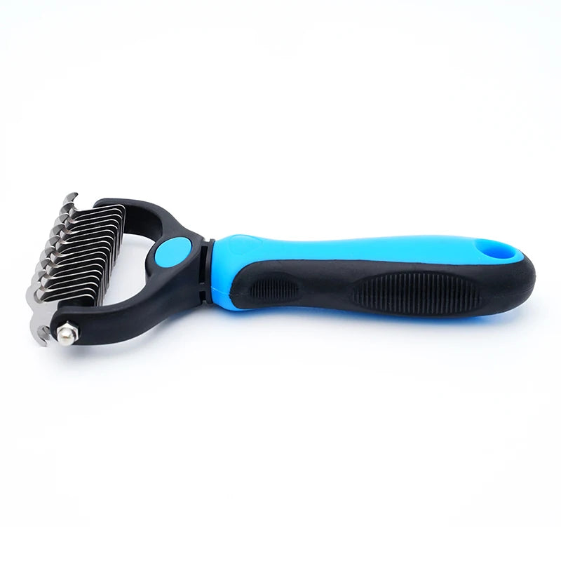 Pet Dematting Comb for Dogs & Cats – Stainless Steel Detangling Brush for Matted Hair