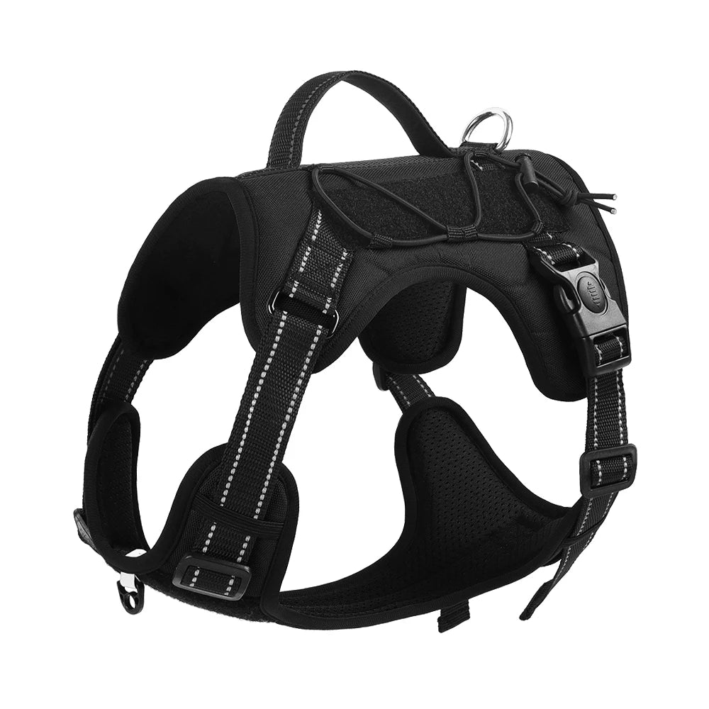 Tactical Reflective Dog Vest Harness – Escape-Proof, Heavy-Duty for Medium & Large Dogs