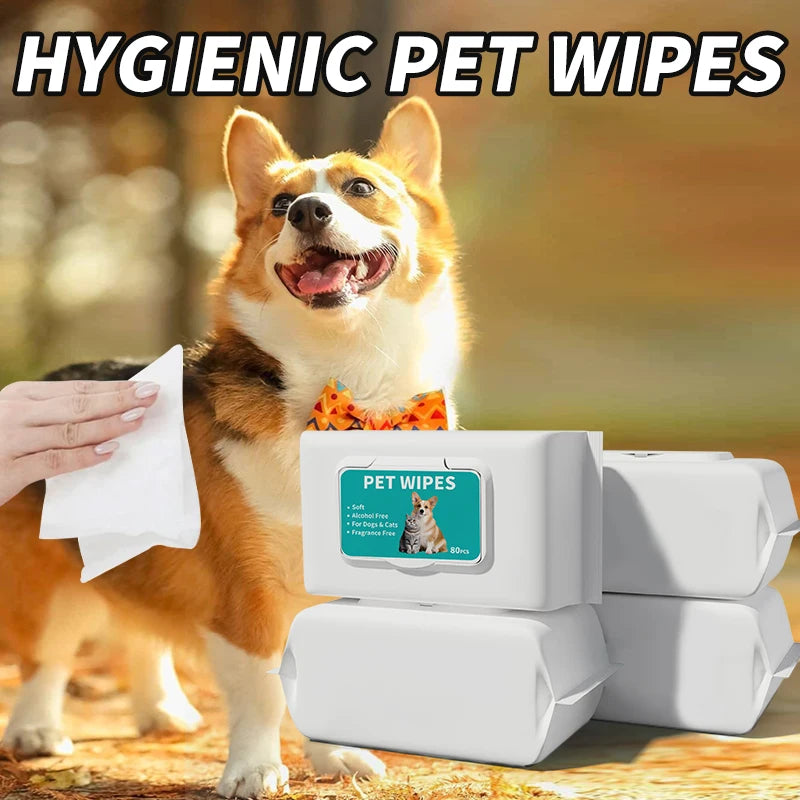 Multi-Purpose Pet Wipes – Plant-Based Deodorizing Wipes for Paws, Ears & Body (Dogs & Cats)