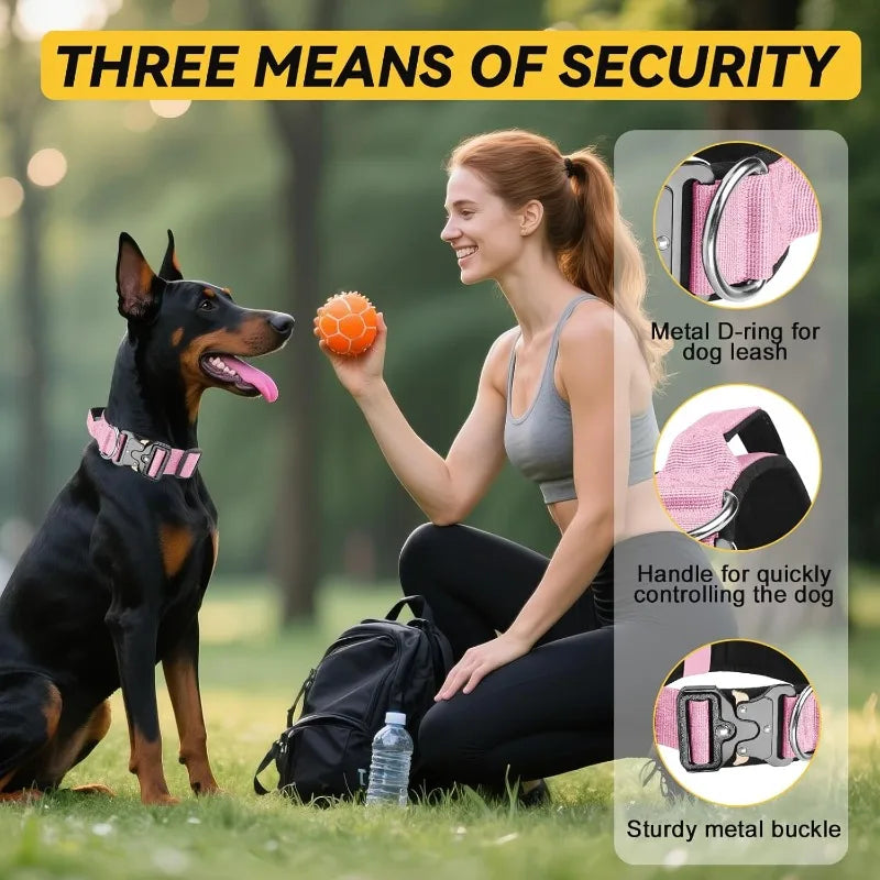 Heavy Duty Wide Dog Collar with Quick Release Buckle – Soft & Adjustable for All Dog Types