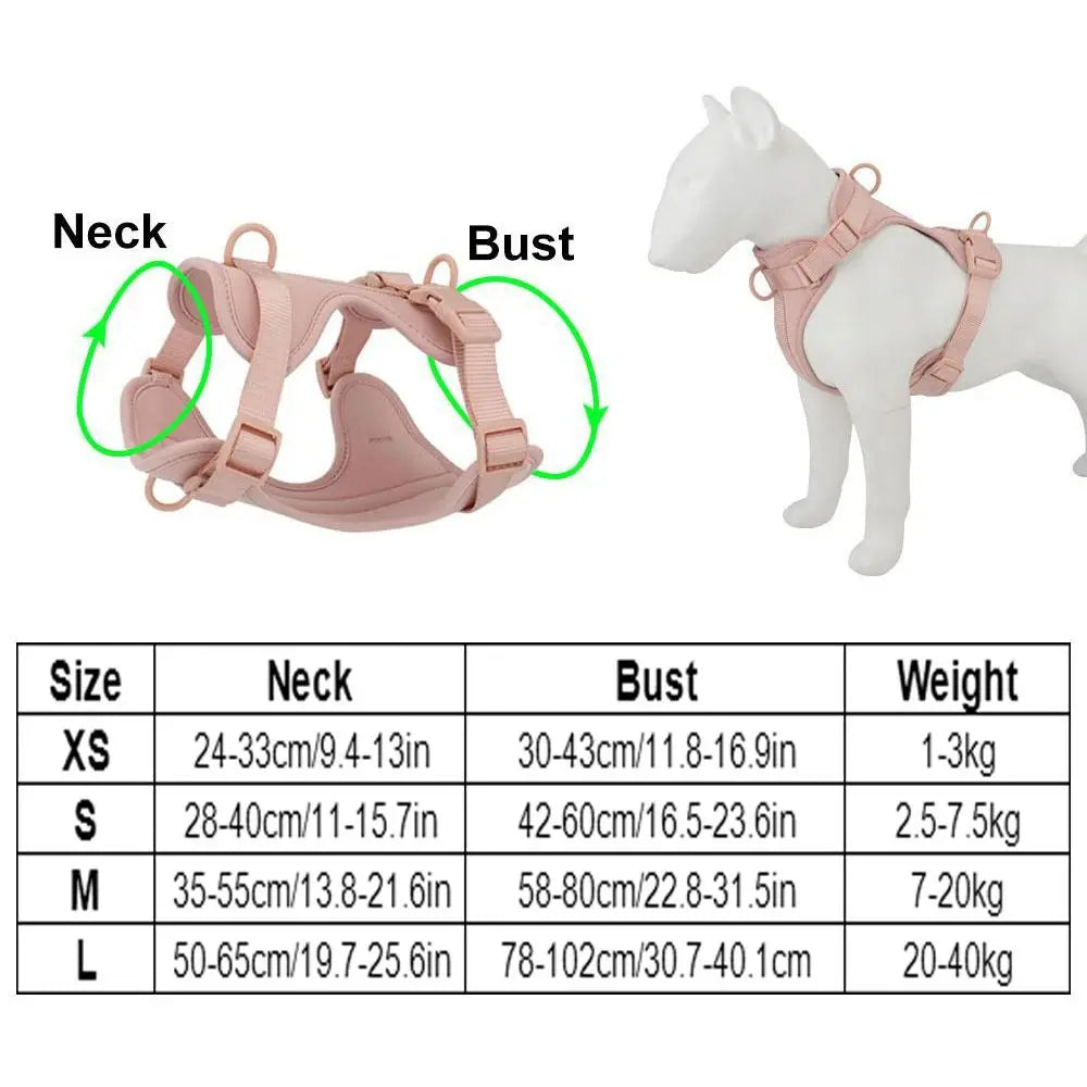 Candy Color Reflective Dog Harness Vest – Adjustable PVC Chest Strap for Outdoor Walking