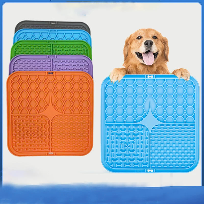Silicone Lick Mat Slow Feeder for Dogs – Suction Cup Bathing & Feeding Distraction