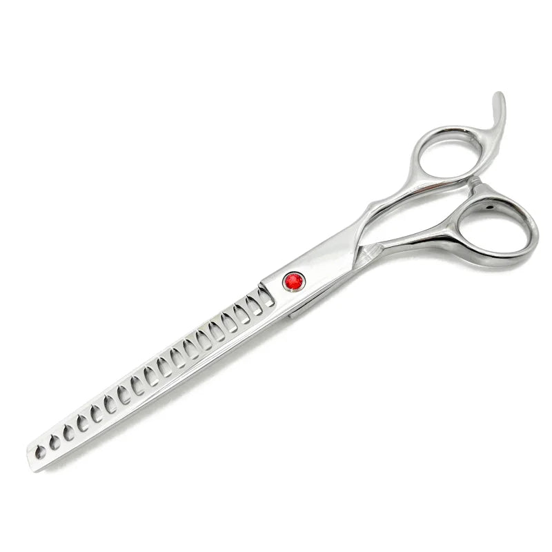 Professional Pet Grooming Thinning Scissors – 7-Inch Curved & Straight for Dogs & Cats