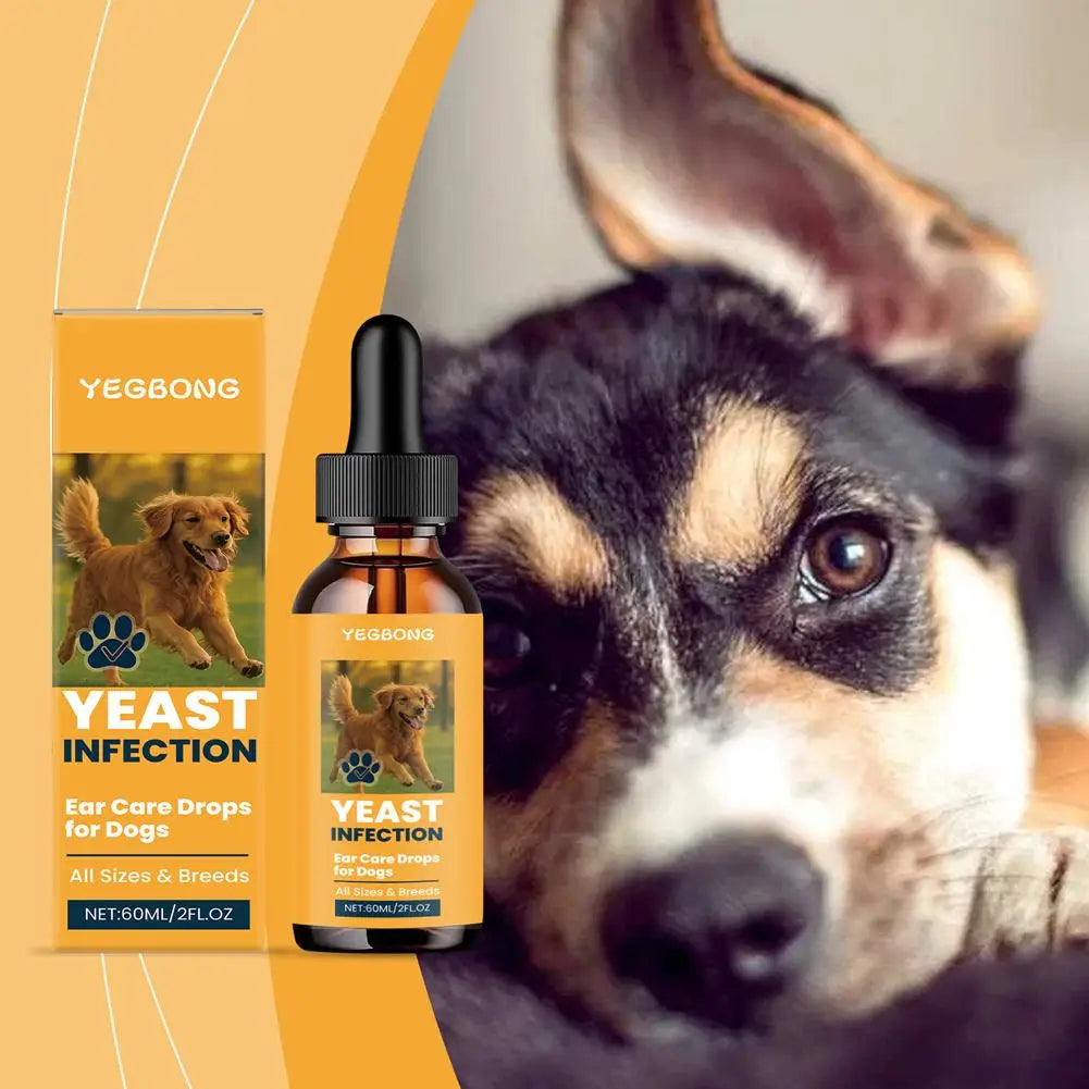 Pet Ear Cleaner Drops – Anti-Fungal, Anti-Bacterial Itch Relief & Wax Remover for Dogs & Cats (60ml)
