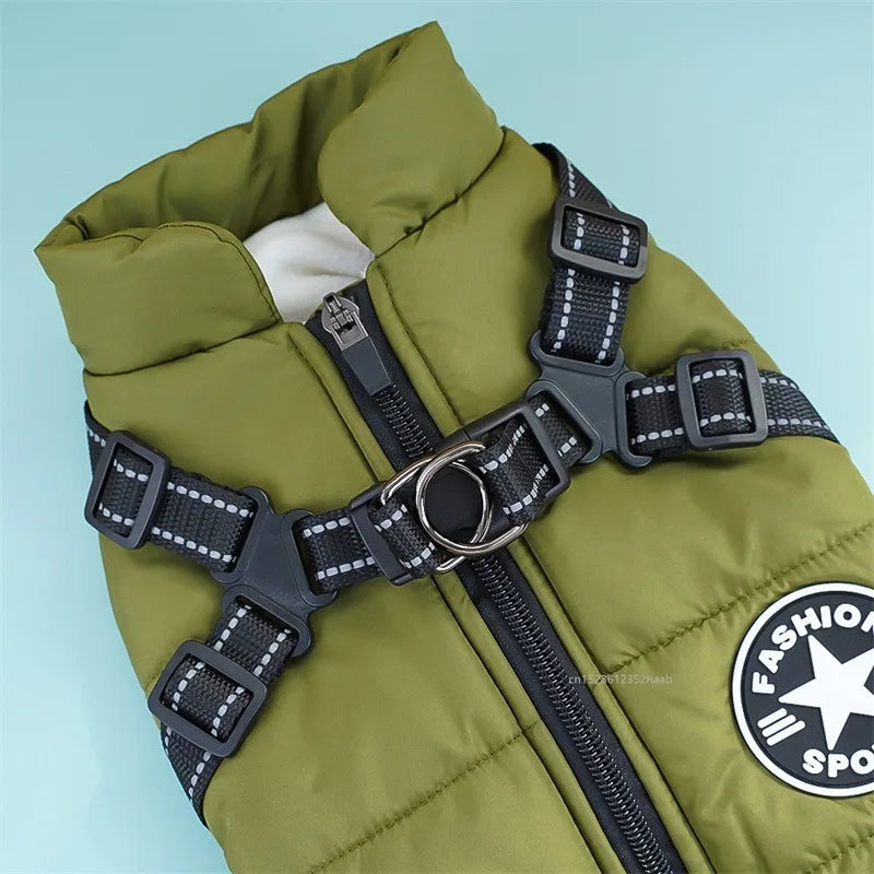 Waterproof Winter Dog Jacket with Built-In Harness – Warm Coat Vest for Small & Medium Dogs