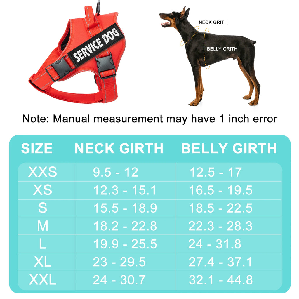 Service Dog Vest Harness with Handle – Adjustable Reflective Outdoor Harness for Dogs