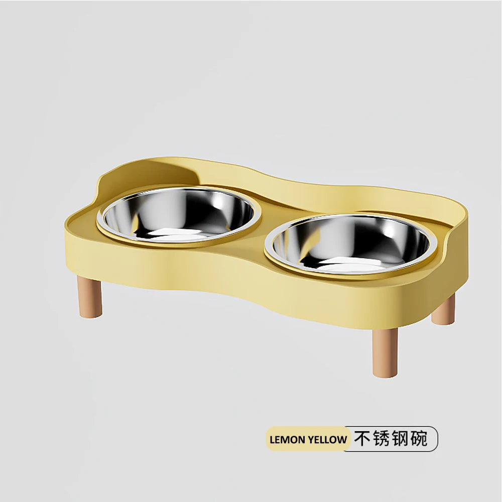 Elevated Double Pet Feeder Bowl – Stainless Steel Food & Water Station for Dogs & Cats