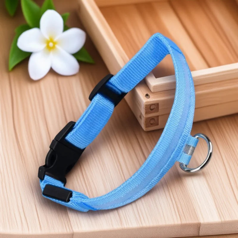 Reflective Nylon LED Dog Collar – 3 Light Modes