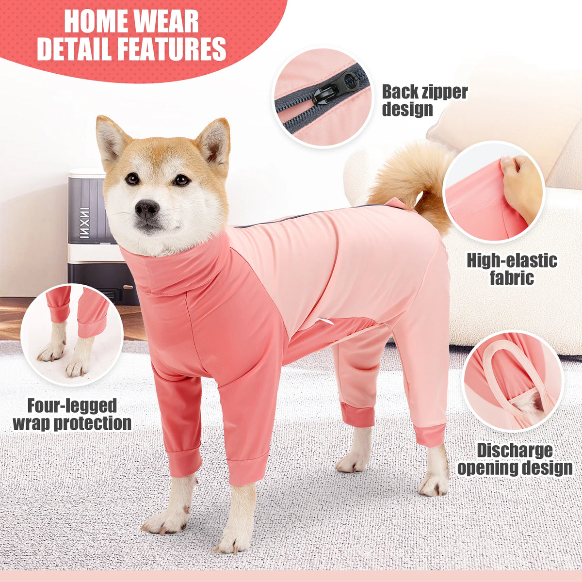 Four-Legged Cotton Dog Pajamas