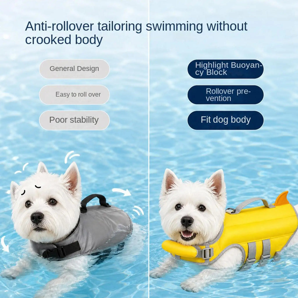 Dog Swim Vest with Rescue Handle – High Buoyancy Life Jacket for Small & Medium Dogs