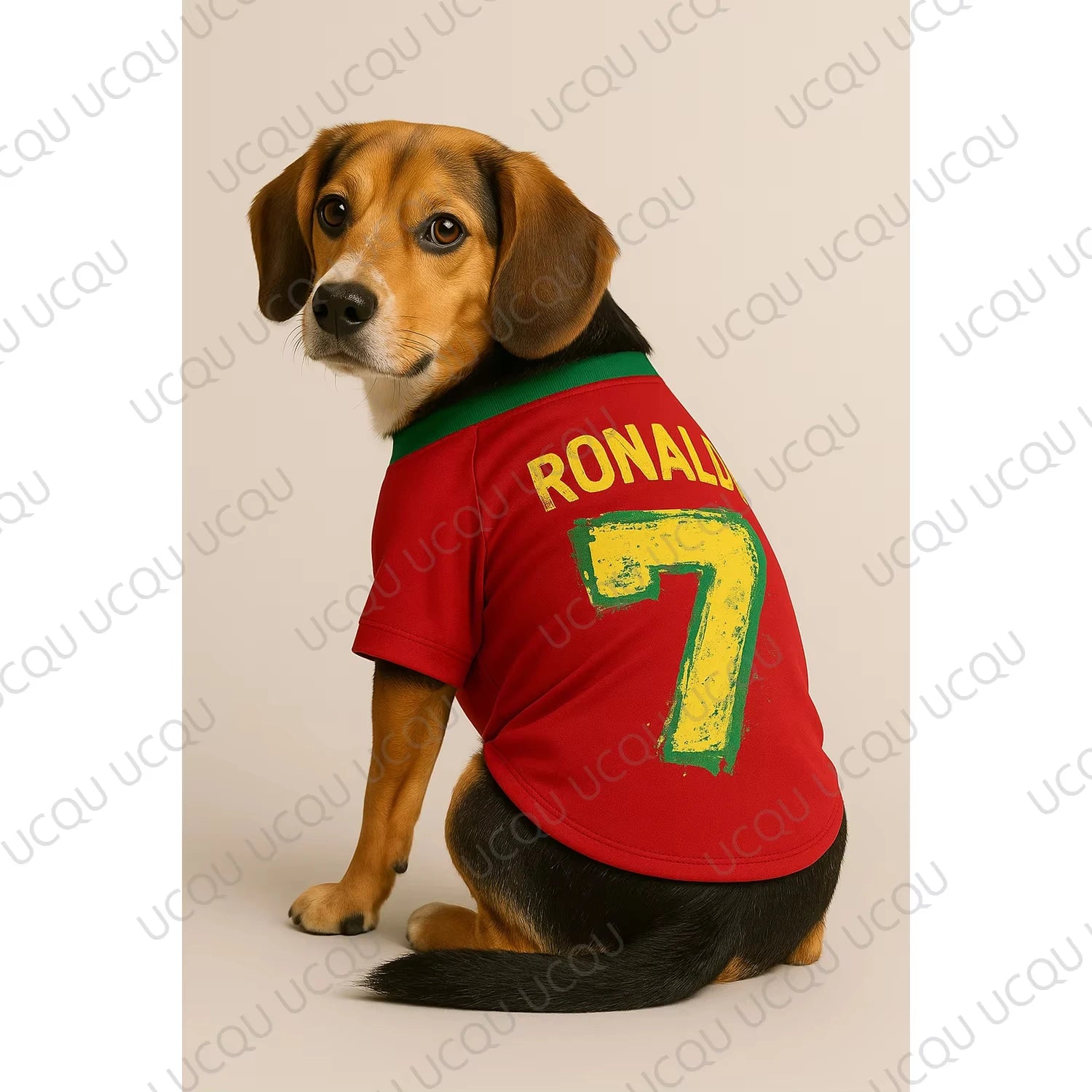 Ronaldo #7 Football Jersey Dog T-Shirt – Soft Breathable Sports Fan Costume for Dogs