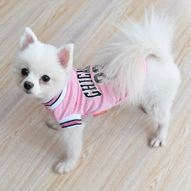Mesh Breathable Sports Dog Jersey – Basketball T-Shirt for Small & Large Dogs and Cats