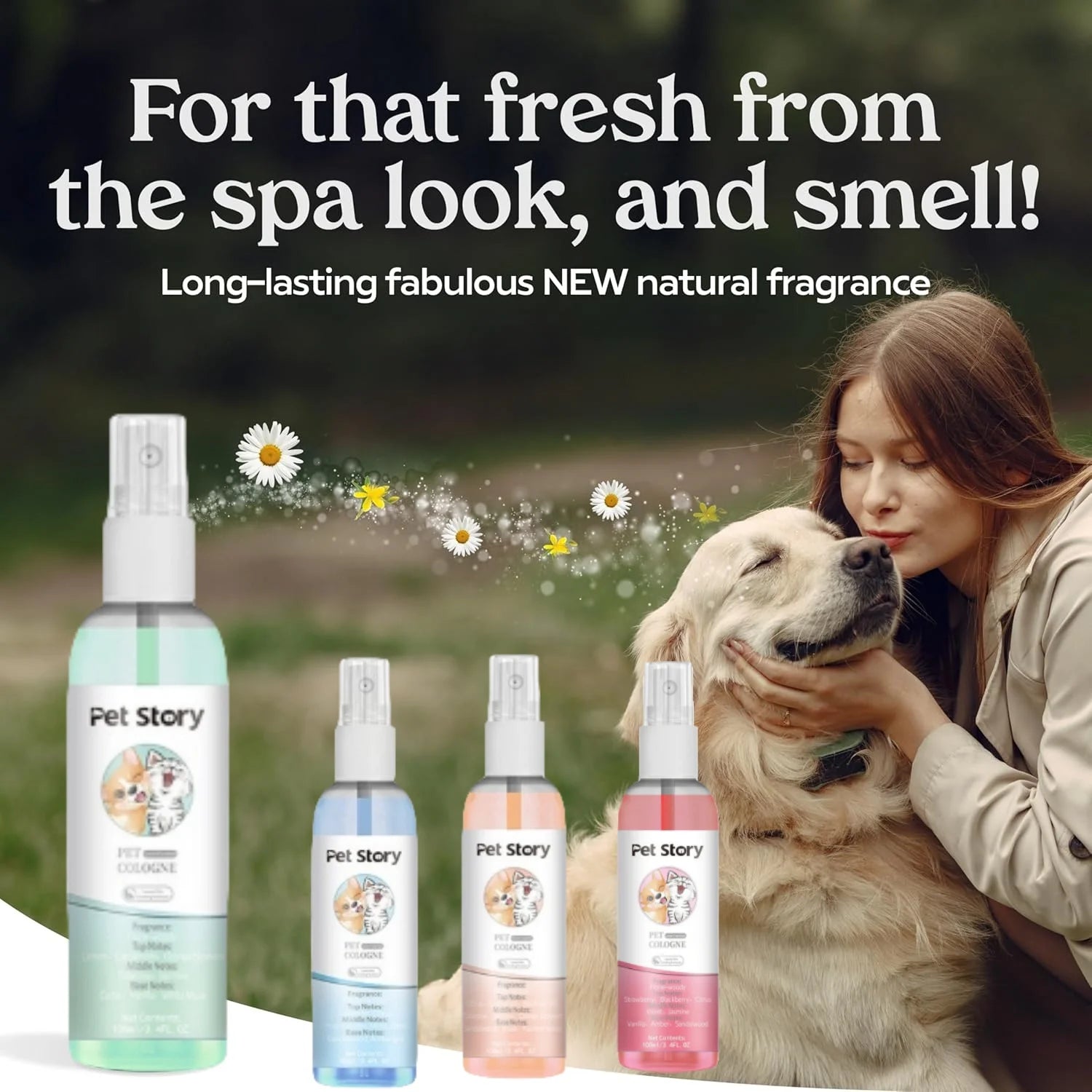 Premium Pet Grooming Spray – Cologne, Deodorizer, Shampoo, Eye & Ear Care for Dogs & Cats