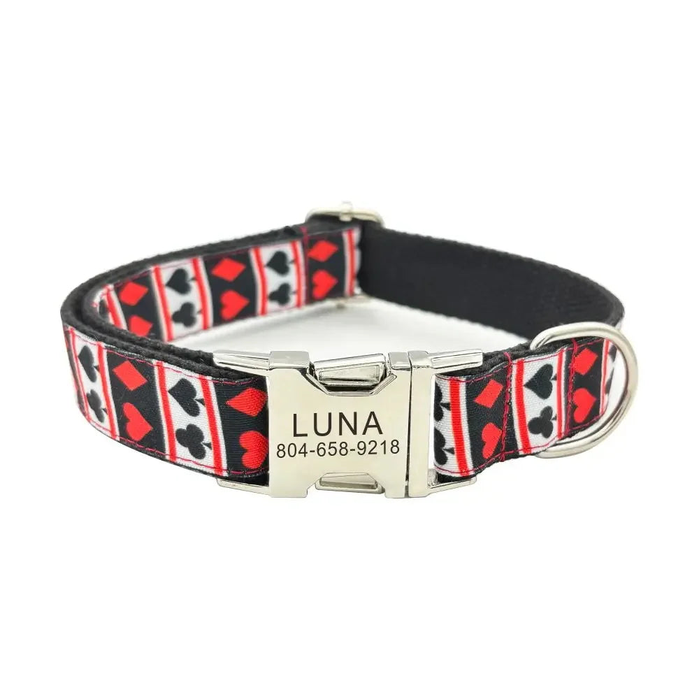 Free Engraving Personalized Dog Collar & Matching Leash – Custom ID Name Tag