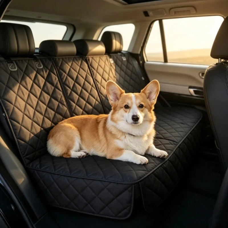 Waterproof Dog Car Seat Cover with Armrest Access – Travel Carrier & Mattress
