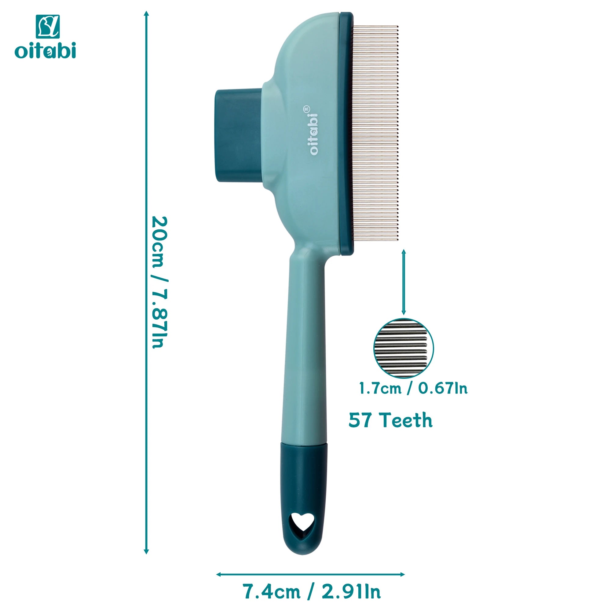 Oitabi Pet Deshedding Flea Comb – Stainless Steel Teeth for Dogs & Cats