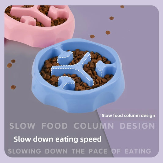 Anti-Choking Slow Food Bowl for Dogs & Cats – Anti-Slip PP Feeder