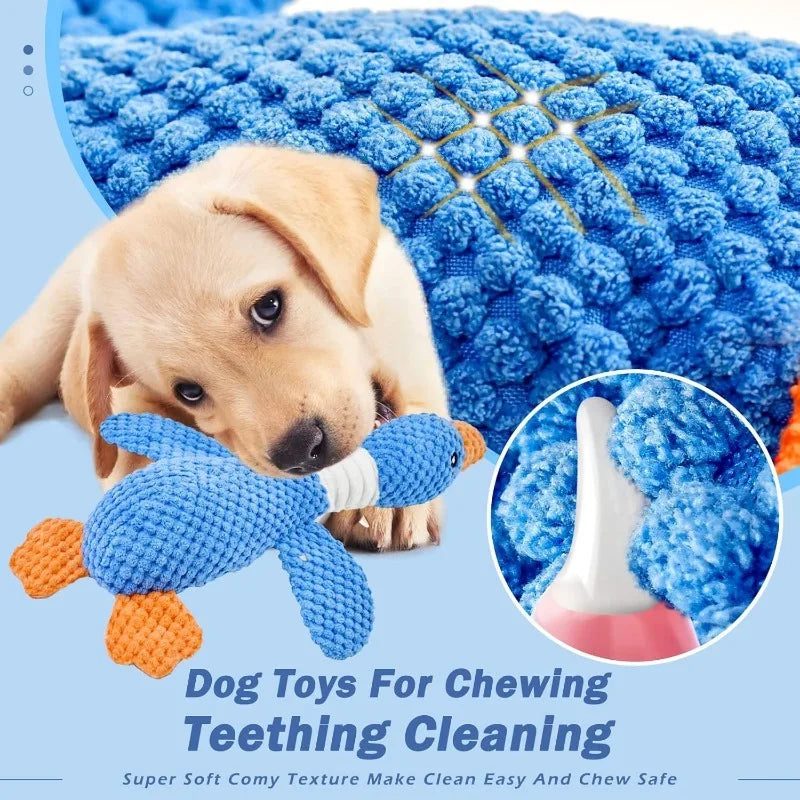 Chew & Squeak Interactive Plush Dog Toy – For Aggressive Chewers