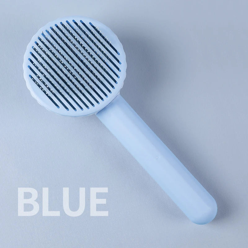 One-Click Self-Cleaning Pet Hair Removal Brush for Cats & Dogs