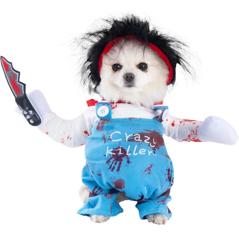 Halloween Funny Dog Clothes Small Medium Large Dogs Cat Cosplay Pets Dress Up Puppy Pullover Chihuahua Costume Party Pet Outfits