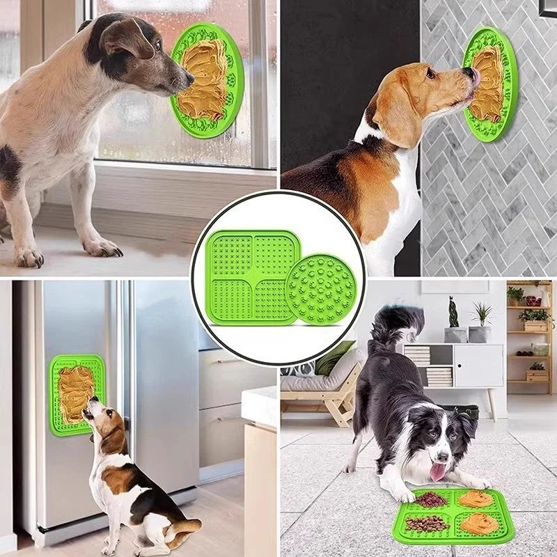 Silicone Lick Mat Slow Feeder for Dogs – Suction Cup Bathing & Feeding Distraction