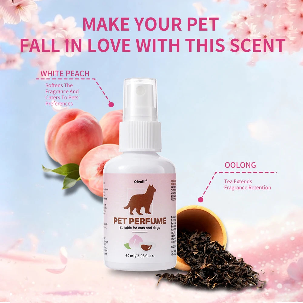 Pet Deodorizing & Fragrance Spray – Long-Lasting Body Odor Eliminator for Dogs & Cats (60ml)