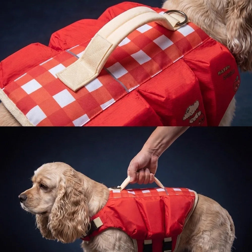 Waterproof Dog Life Jacket – High Buoyancy Thick Sponge Pad Safety Vest for Swimming