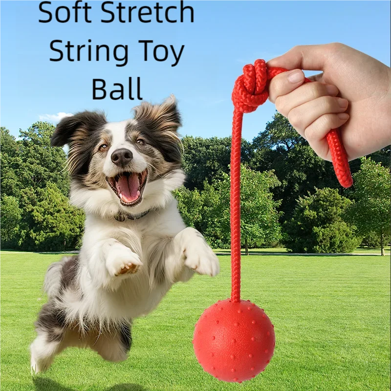 Rubber Rope Ball Dog Chew Toy – Indestructible Molar & Training Toy