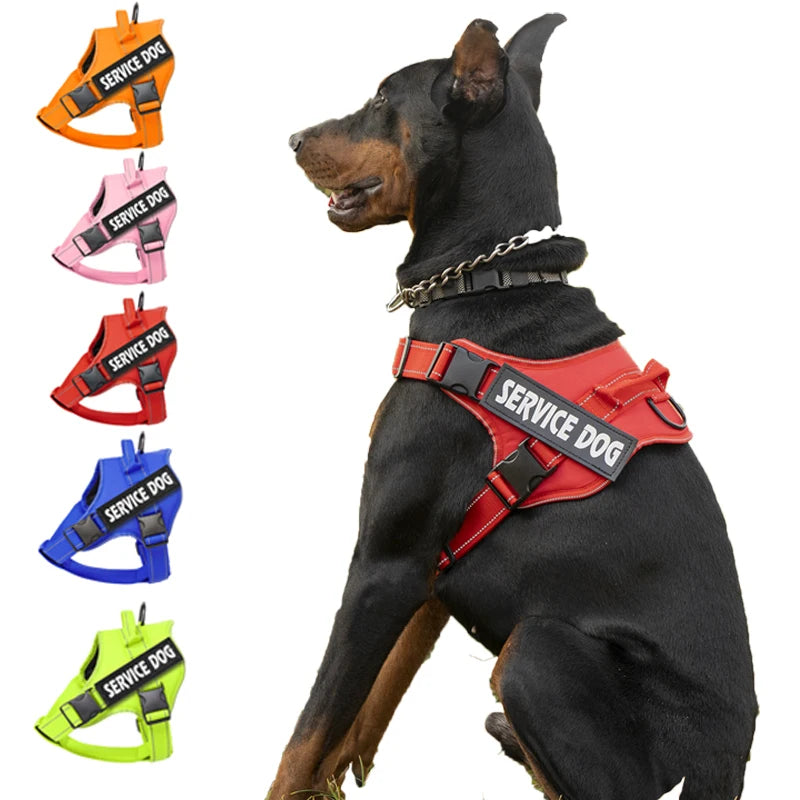 Service Dog Vest Harness with Handle – Adjustable Reflective Outdoor Harness for Dogs