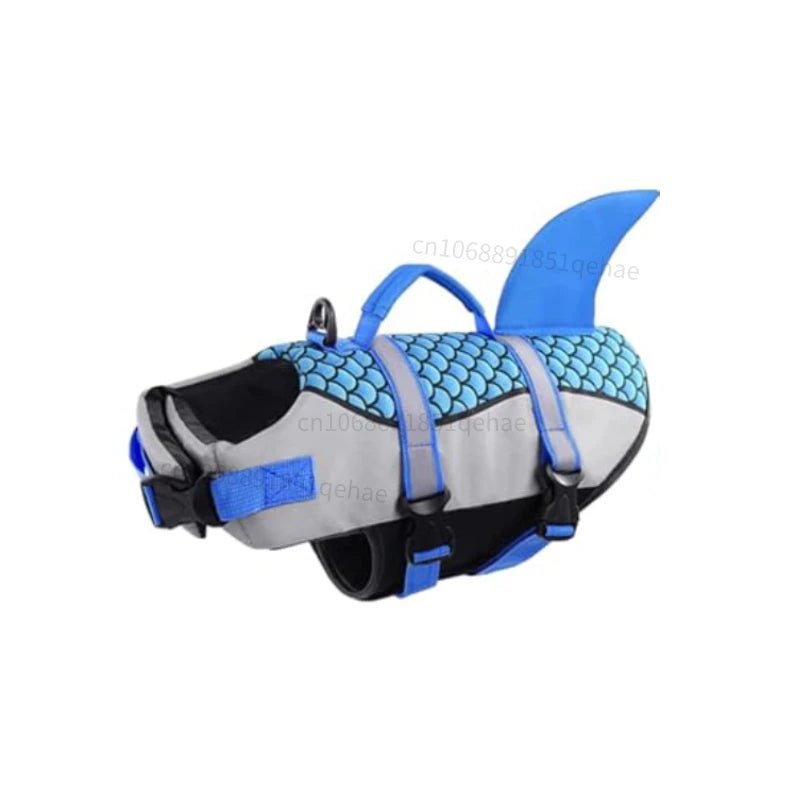 Dog Shark Life Jacket – Ripstop Floating Vest with Rescue Handle for Swimming & Boating
