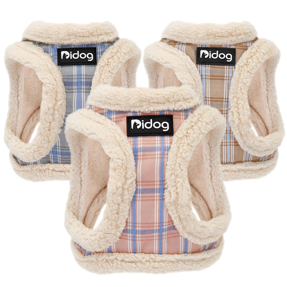 Warm Winter Dog Harness & Leash Set – Soft Fleece Padded Vest for Small Dogs