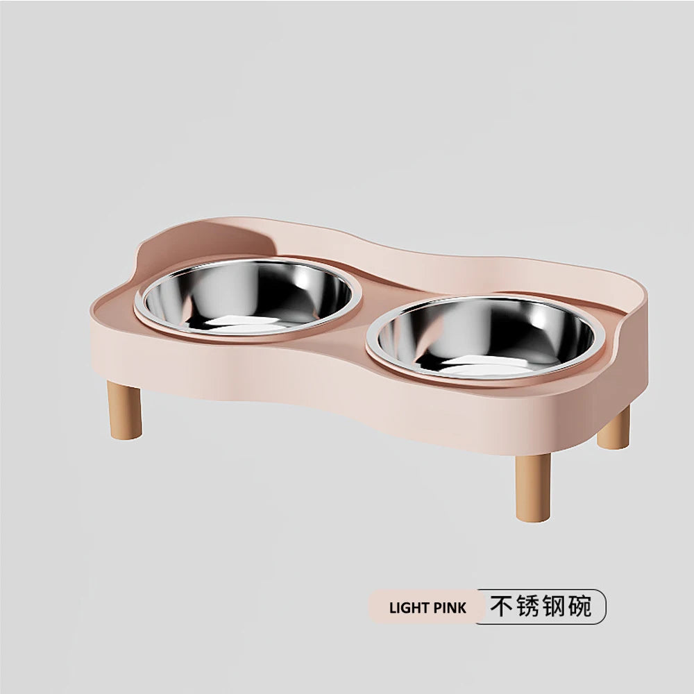 Elevated Double Pet Feeder Bowl – Stainless Steel Food & Water Station for Dogs & Cats