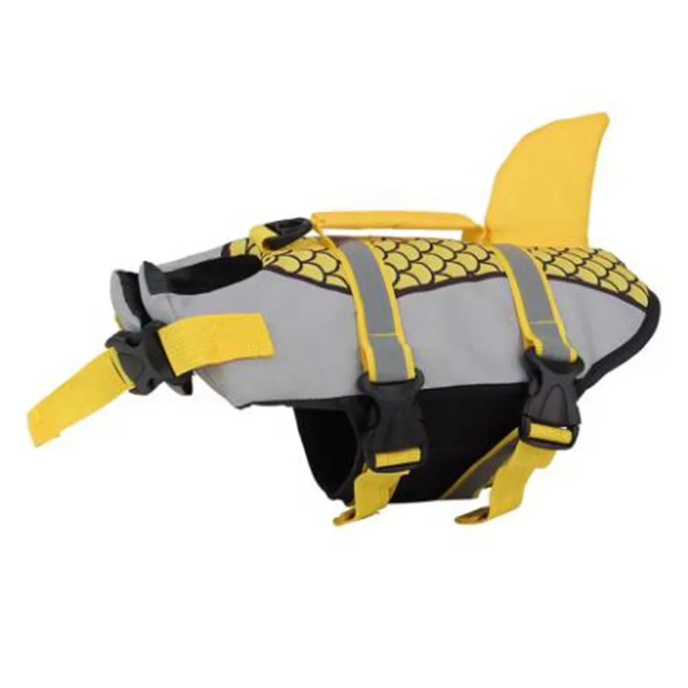 Reflective Shark Dog Life Jacket Enhanced Buoyancy Anti-Crack Dogs Swimming Clothes Waterproof with Handle Dog Safety Vest