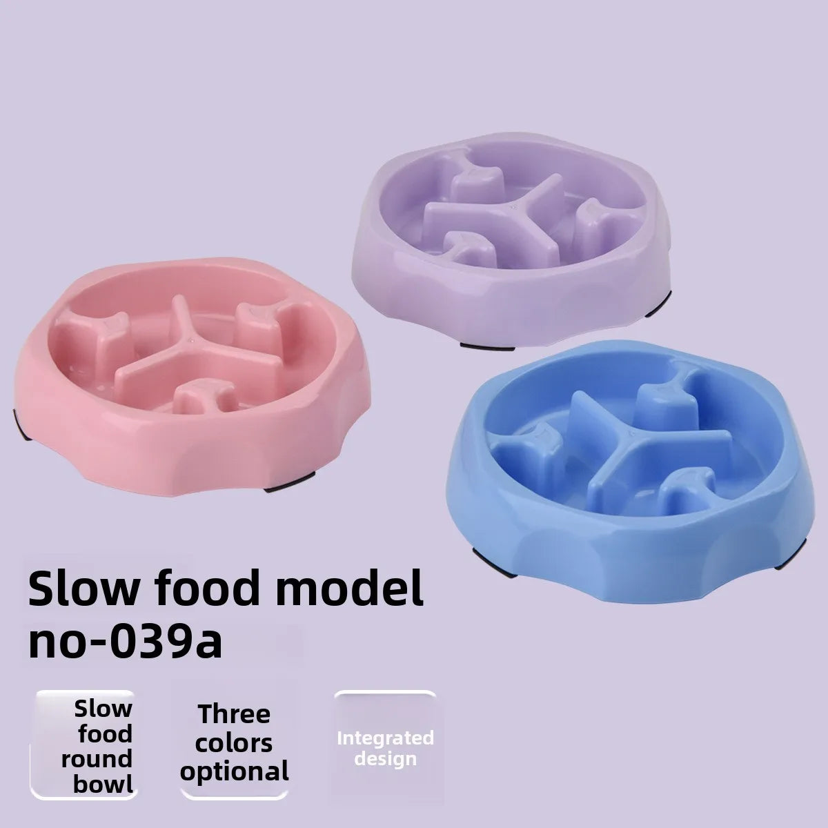 Anti-Choking Slow Food Bowl for Dogs & Cats – Anti-Slip PP Feeder