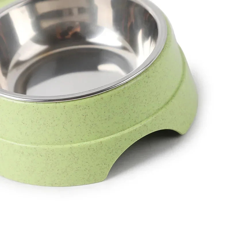 Stainless Steel Double Pet Bowl Set – Food & Water Feeder for Dogs & Cats