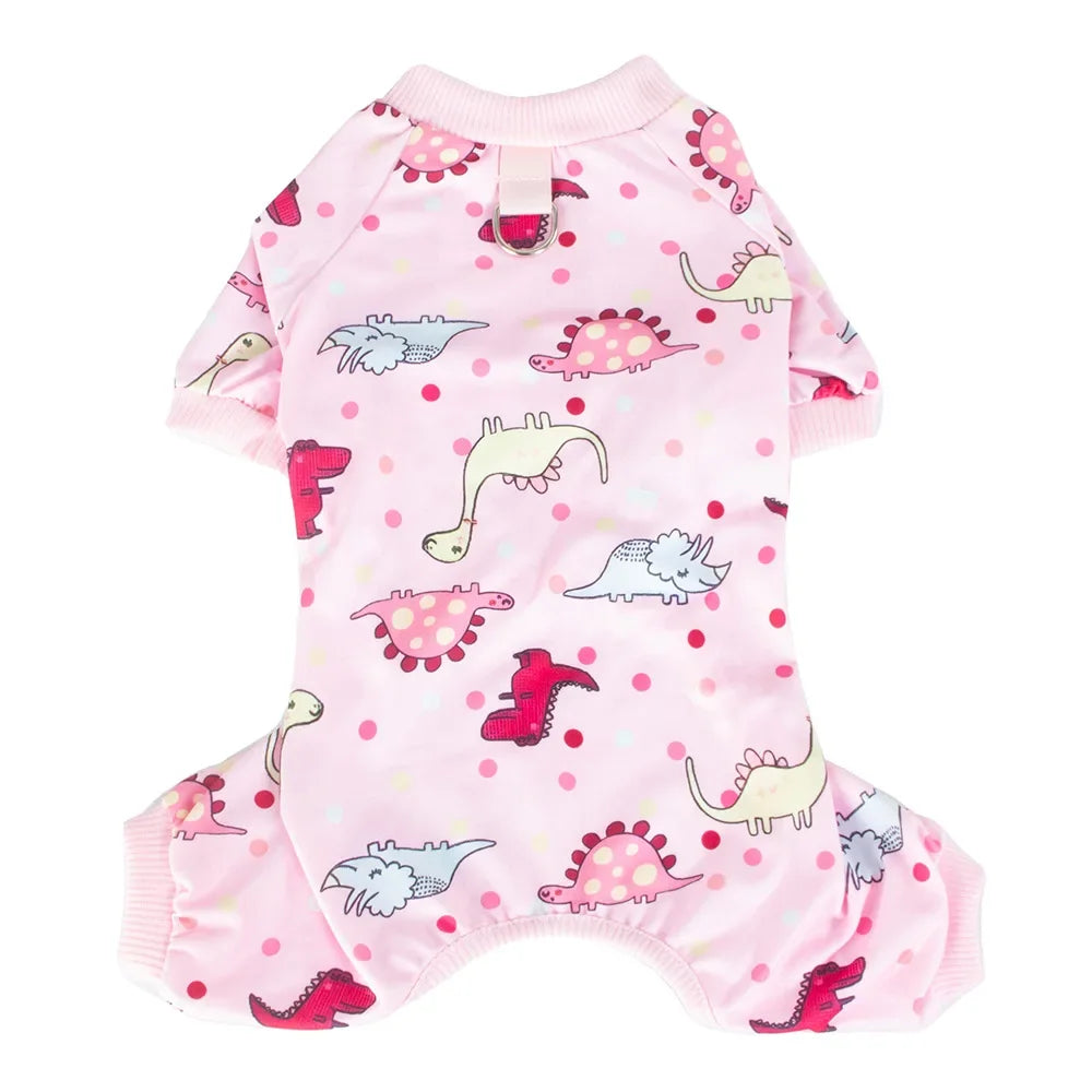 Dinosaur Print Cotton Dog Pajamas