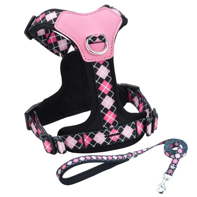 Anti-Breakaway Reflective Dog Vest Harness – No-Pull Adjustable Chest Harness with Optional Leash Set