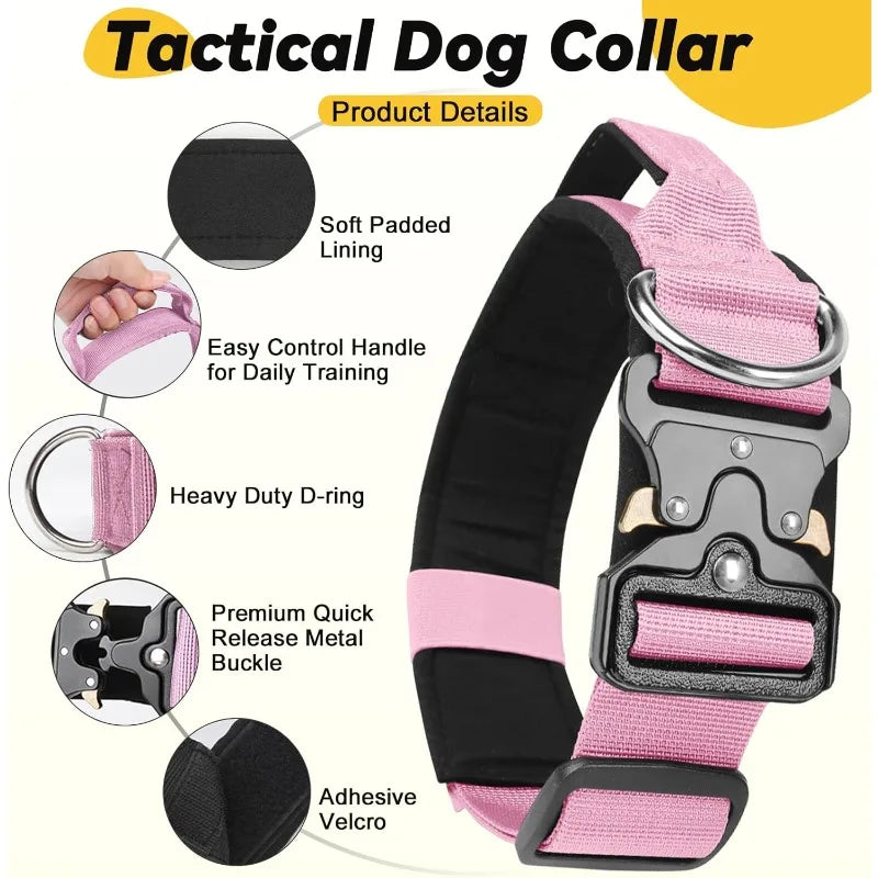 Heavy Duty Wide Dog Collar with Quick Release Buckle – Soft & Adjustable for All Dog Types