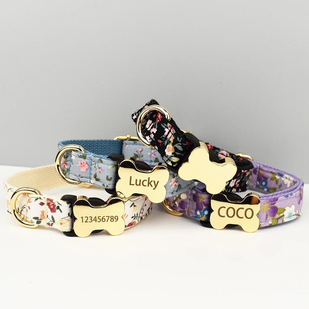 Free Engraving Dog Collar with ID Tag – Comfortable & Wearable for Medium to Large Dogs