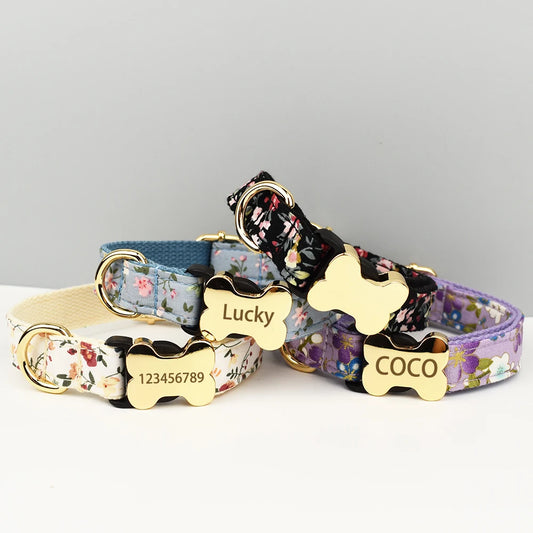 Free Engraving Dog Collar with ID Tag – Comfortable & Wearable for Medium to Large Dogs