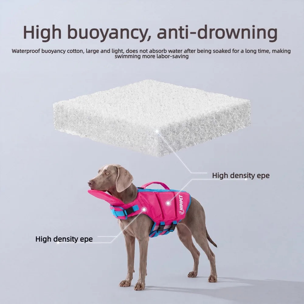 Dog Life Jacket for Medium & Large Dogs – High-Buoyancy Safety Swim Vest