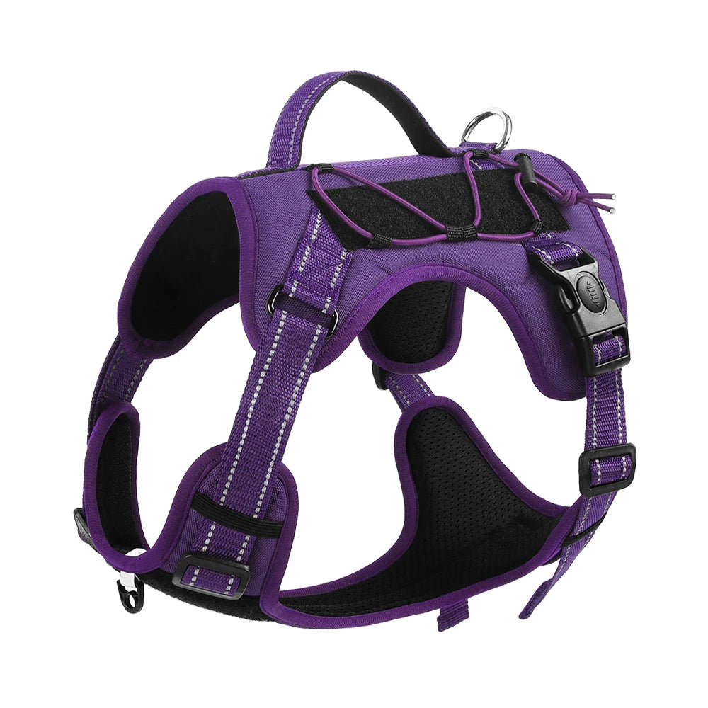 Tactical Reflective Dog Vest Harness – Escape-Proof, Heavy-Duty for Medium & Large Dogs