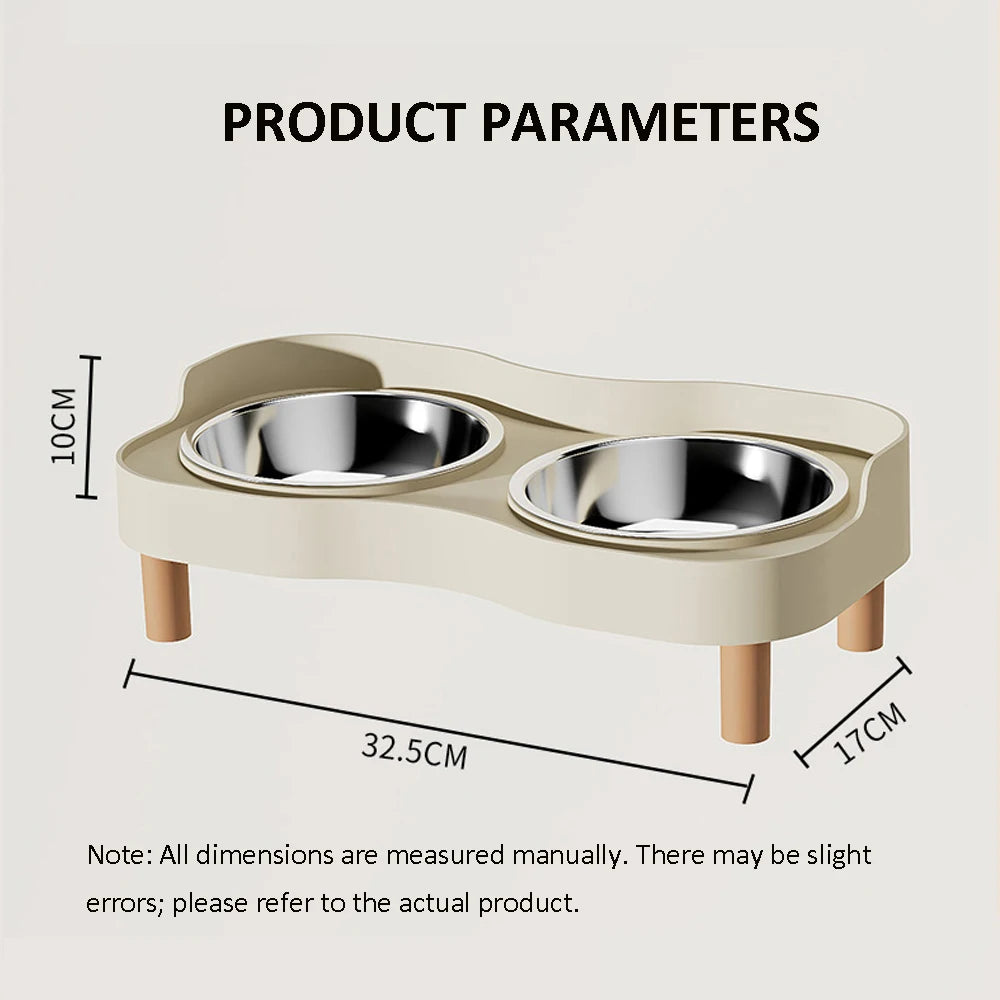 Elevated Double Pet Feeder Bowl – Stainless Steel Food & Water Station for Dogs & Cats