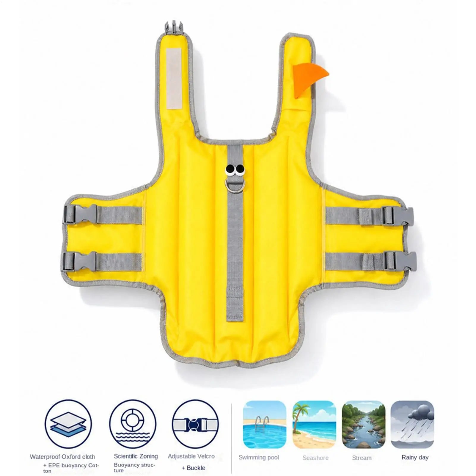 Dog Swim Vest with Rescue Handle – High Buoyancy Life Jacket for Small & Medium Dogs