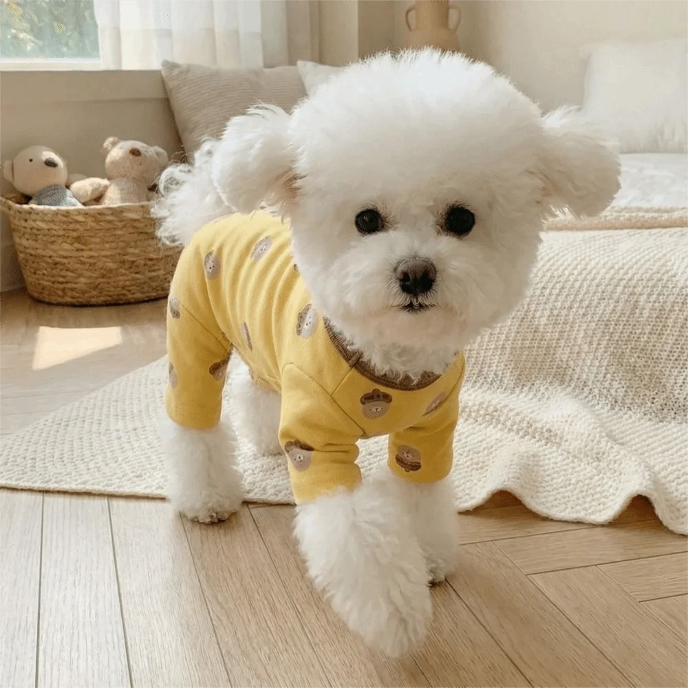 Cartoon Print Four-Legged Dog Pajamas