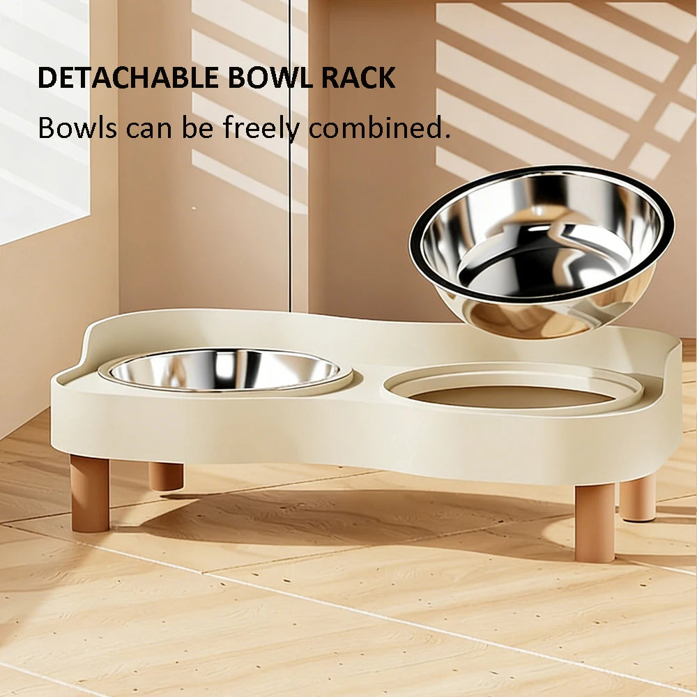 Elevated Double Pet Feeder Bowl – Stainless Steel Food & Water Station for Dogs & Cats