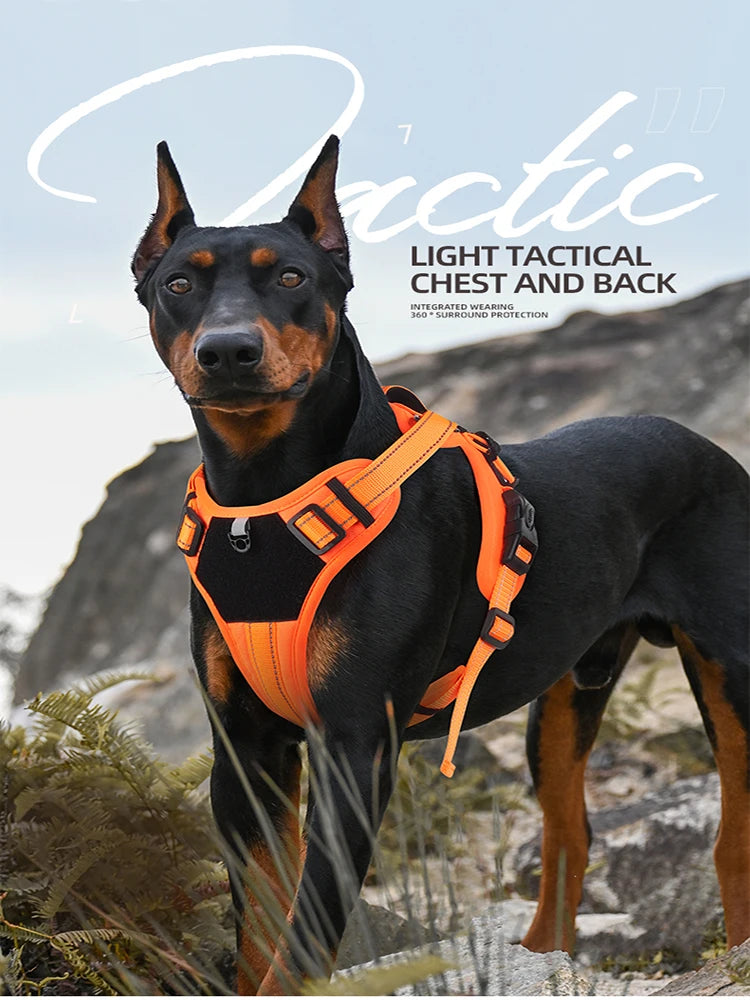 Tactical Reflective Dog Vest Harness – Escape-Proof, Heavy-Duty for Medium & Large Dogs